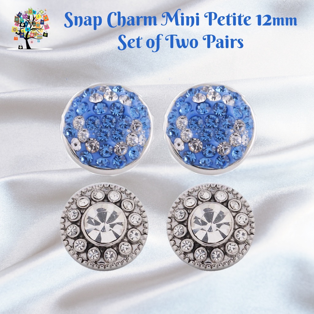 Snap Charm Mini Petite Snaps 12mm Includes Two Pairs Shown-Ideal For Earrings 12$